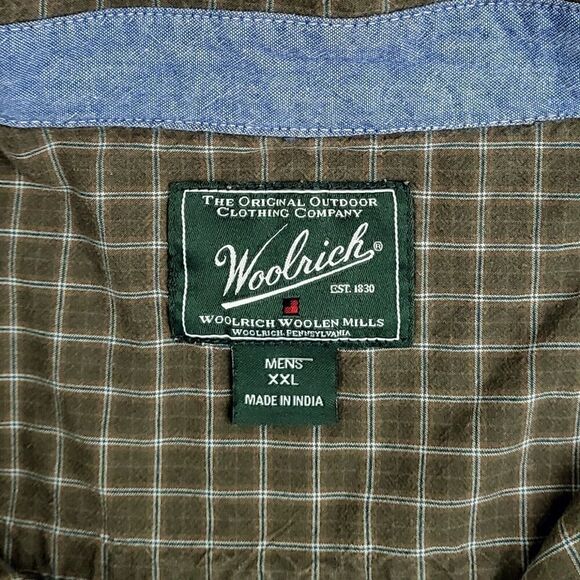 VTG Woolrich Mid-Weight Plaid Shirt Outdoor Loden Green Men's XXL EUC - Picture 5 of 15